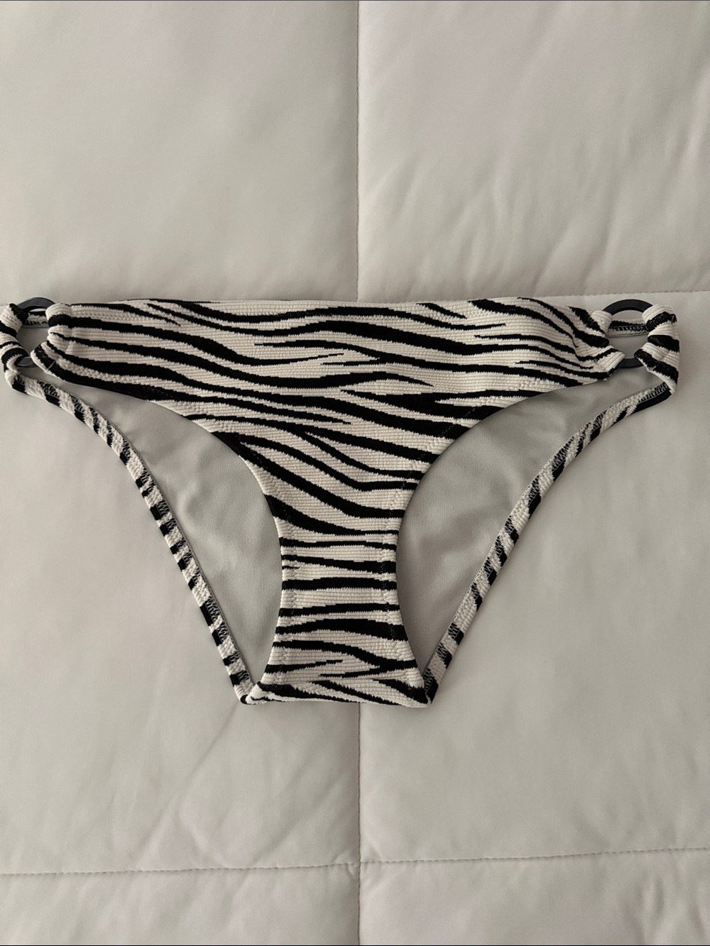 J. Crew Zebra-Print Bikini Bottom - Black & White